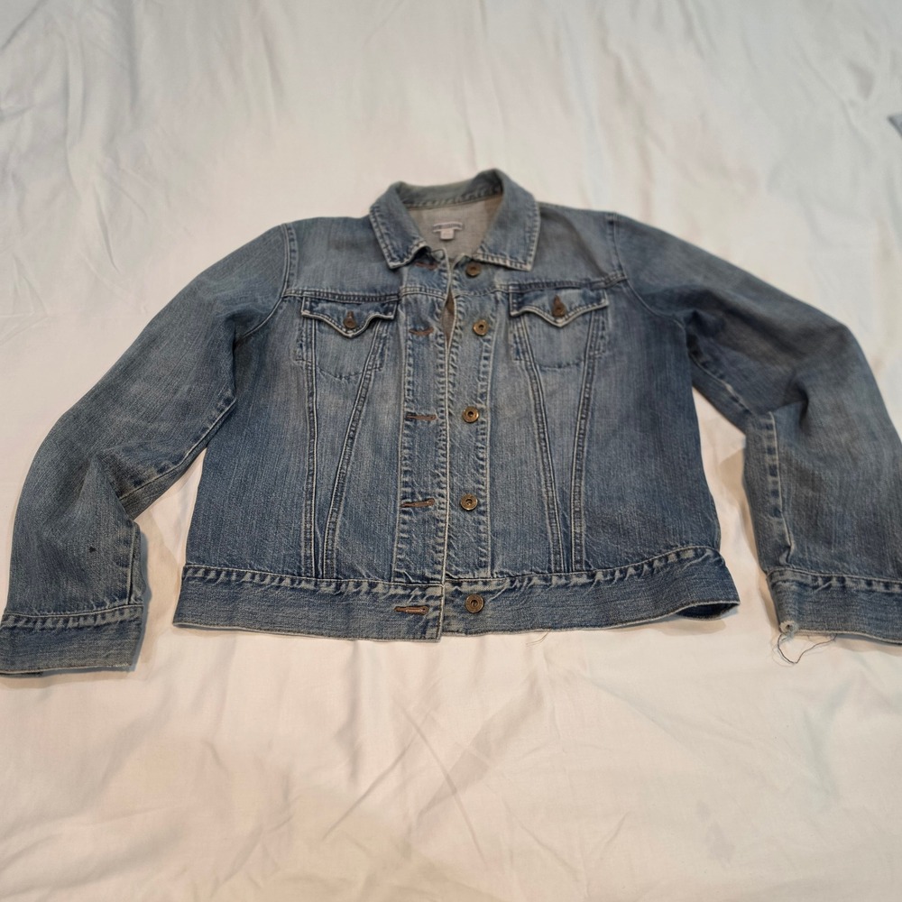 Vintage Y2K Gap Denim Jacket Women‎ Large Blue Good Distressed Trucker